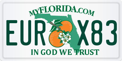 FL license plate EURX83