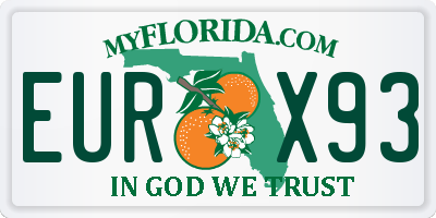 FL license plate EURX93
