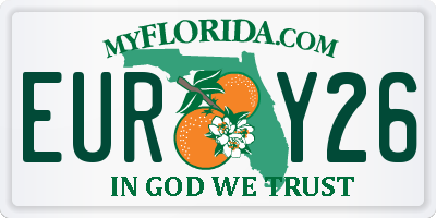 FL license plate EURY26