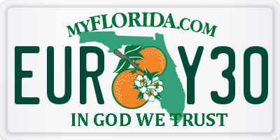 FL license plate EURY30