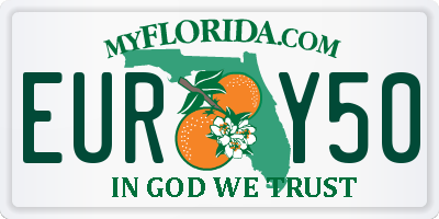 FL license plate EURY50