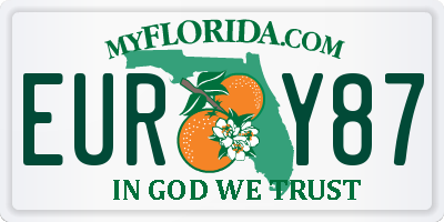 FL license plate EURY87