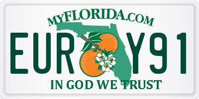 FL license plate EURY91