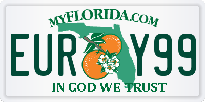 FL license plate EURY99