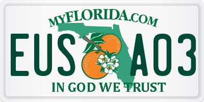 FL license plate EUSA03