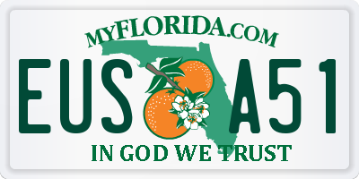 FL license plate EUSA51