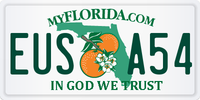 FL license plate EUSA54