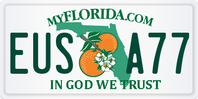 FL license plate EUSA77