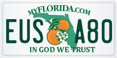FL license plate EUSA80