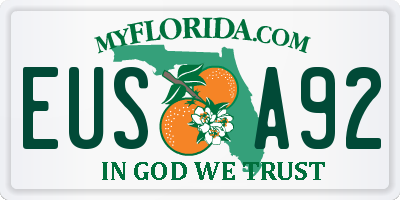 FL license plate EUSA92