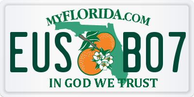 FL license plate EUSB07