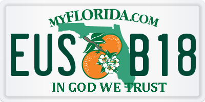 FL license plate EUSB18
