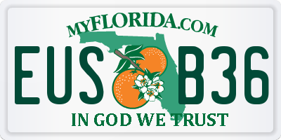 FL license plate EUSB36