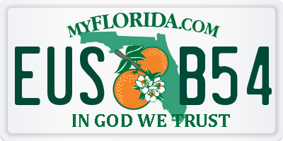 FL license plate EUSB54