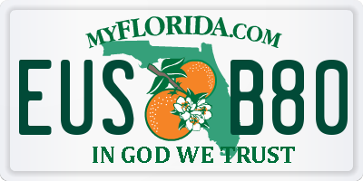 FL license plate EUSB80