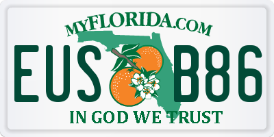 FL license plate EUSB86