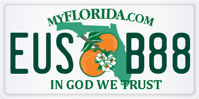 FL license plate EUSB88