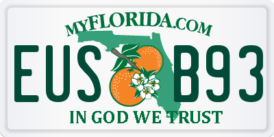 FL license plate EUSB93