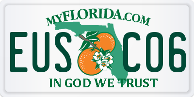 FL license plate EUSC06