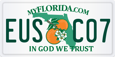 FL license plate EUSC07