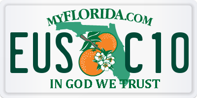 FL license plate EUSC10