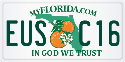 FL license plate EUSC16
