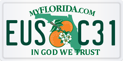 FL license plate EUSC31
