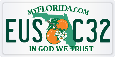 FL license plate EUSC32
