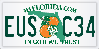 FL license plate EUSC34