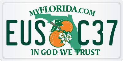FL license plate EUSC37