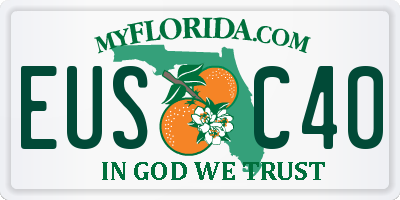 FL license plate EUSC40