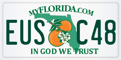 FL license plate EUSC48