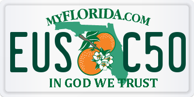 FL license plate EUSC50