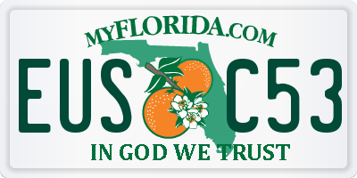 FL license plate EUSC53