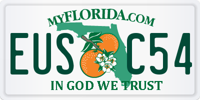 FL license plate EUSC54