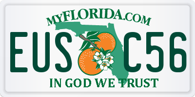 FL license plate EUSC56