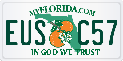 FL license plate EUSC57