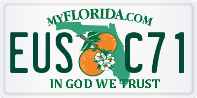 FL license plate EUSC71