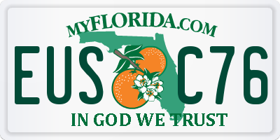 FL license plate EUSC76