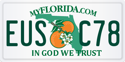 FL license plate EUSC78