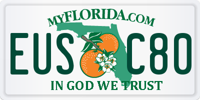 FL license plate EUSC80
