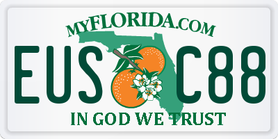 FL license plate EUSC88