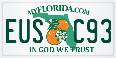 FL license plate EUSC93