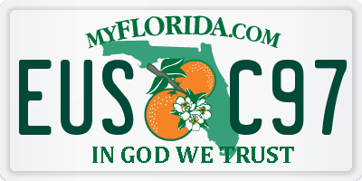 FL license plate EUSC97