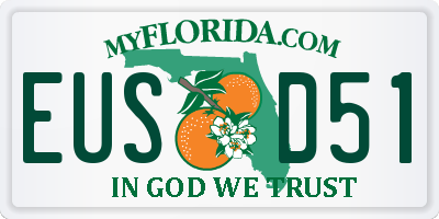 FL license plate EUSD51