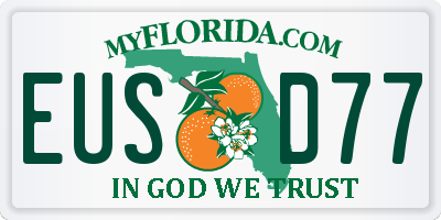 FL license plate EUSD77