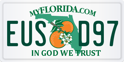 FL license plate EUSD97