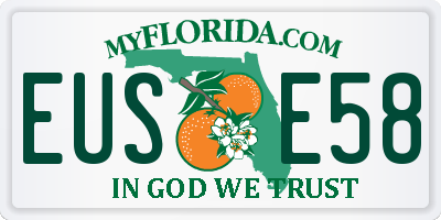 FL license plate EUSE58