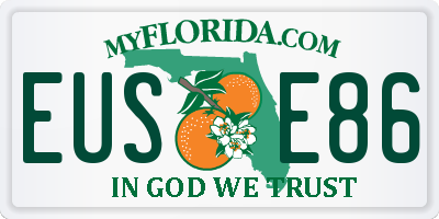 FL license plate EUSE86