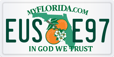 FL license plate EUSE97